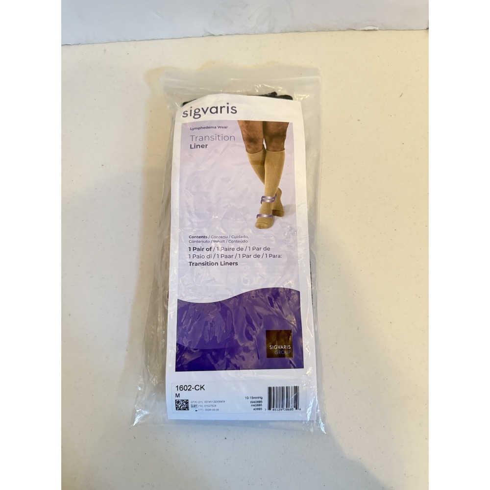 Sigvaris Transition Liner 10-15 mmHg Black M 1602-CK brand new